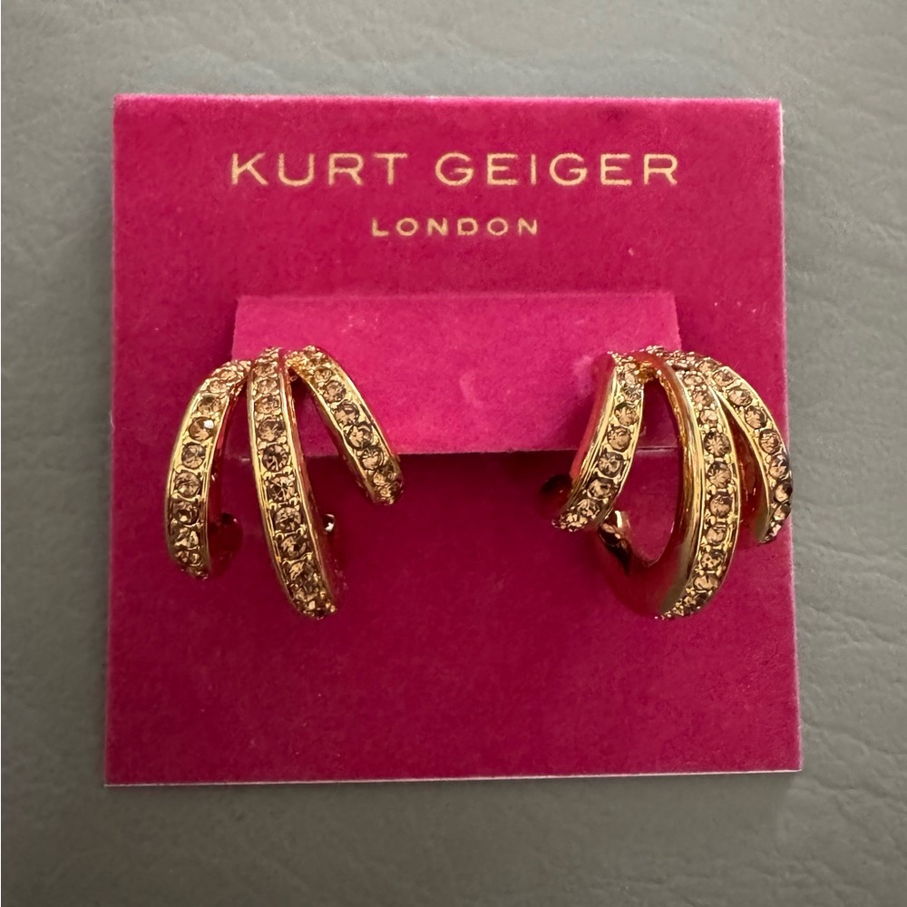 Kurt Geiger Gold Triple Hoop Earrings